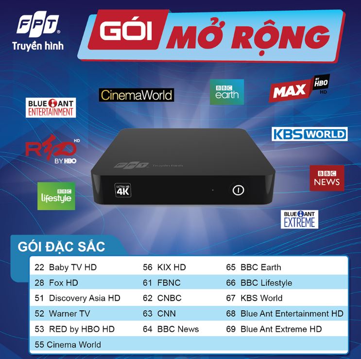gói mở rộng, đặc sắc trên truyền hình fpt