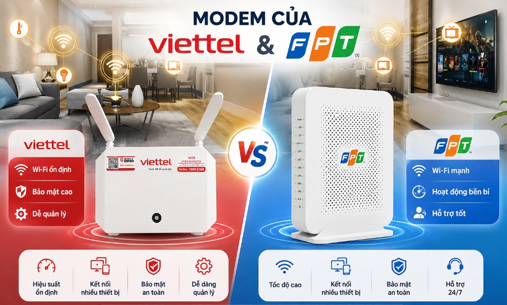 So sánh mạng Viettel Và FPT cái nào tốt hơn, khoẻ hơn 3 Modem WiFi hiện đại mới nhất