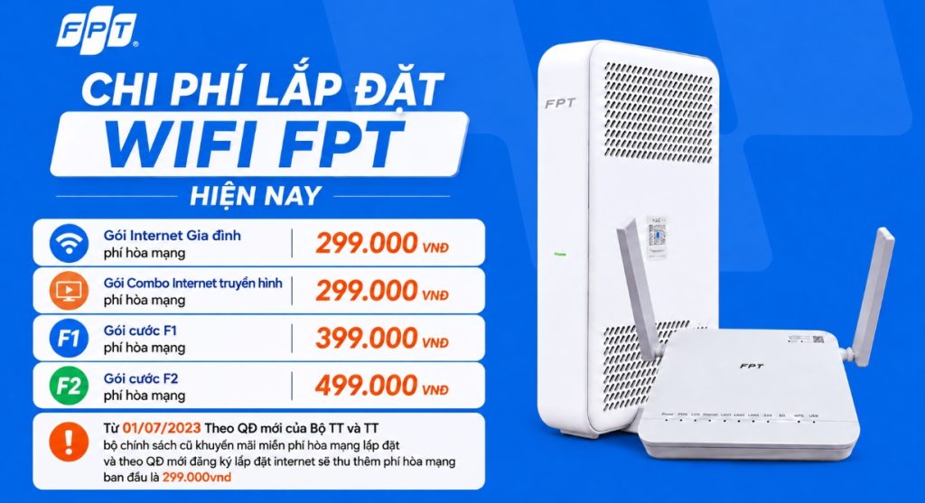 Tổng chi phí lắp đặt Internet Wifi FPT hiện nay là bao nhiêu Tổng chi phí lắp đặt Internet Wifi FPT hiện nay là bao nhiêu