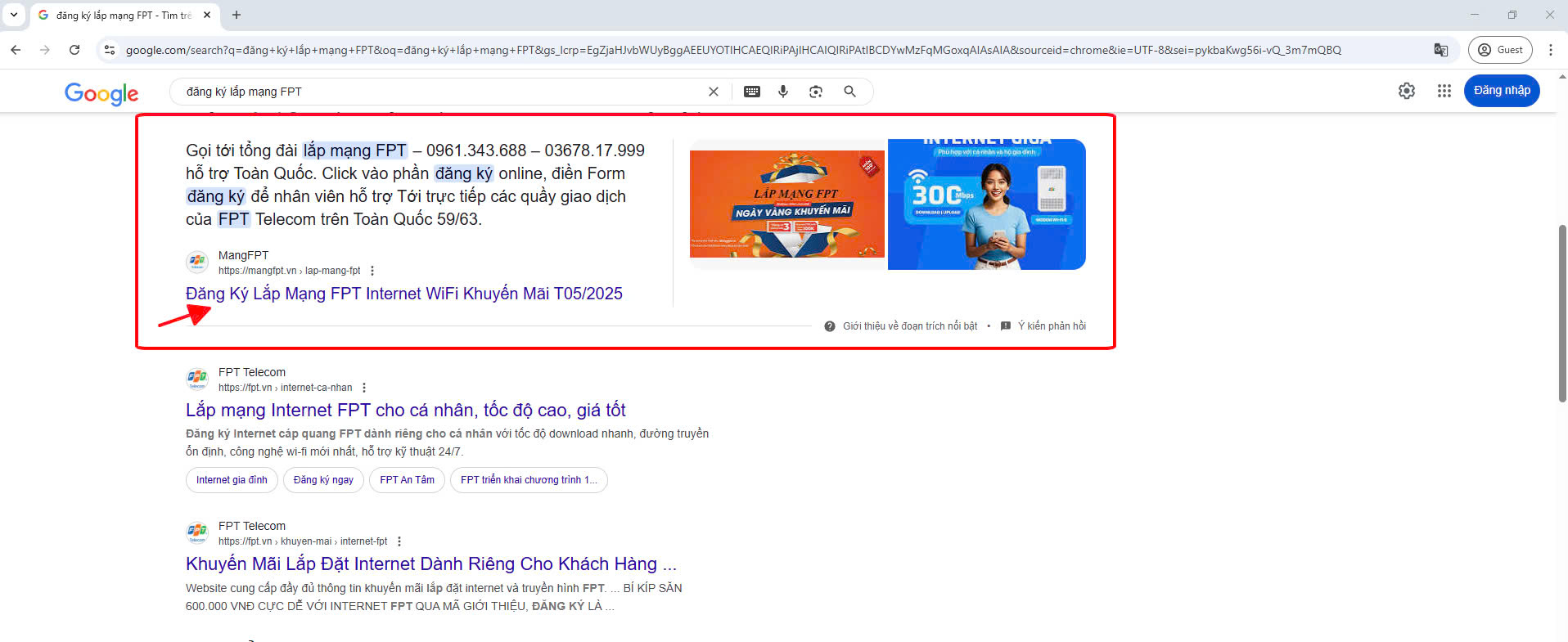 Hướng dẫn đăng ký lắp mạng FPT
