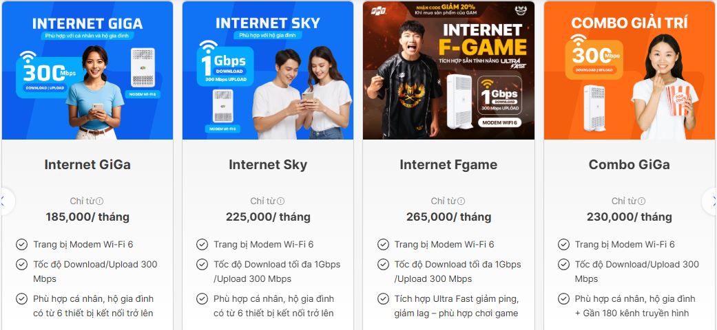 Bảng giá Internet FPT WiFi 6