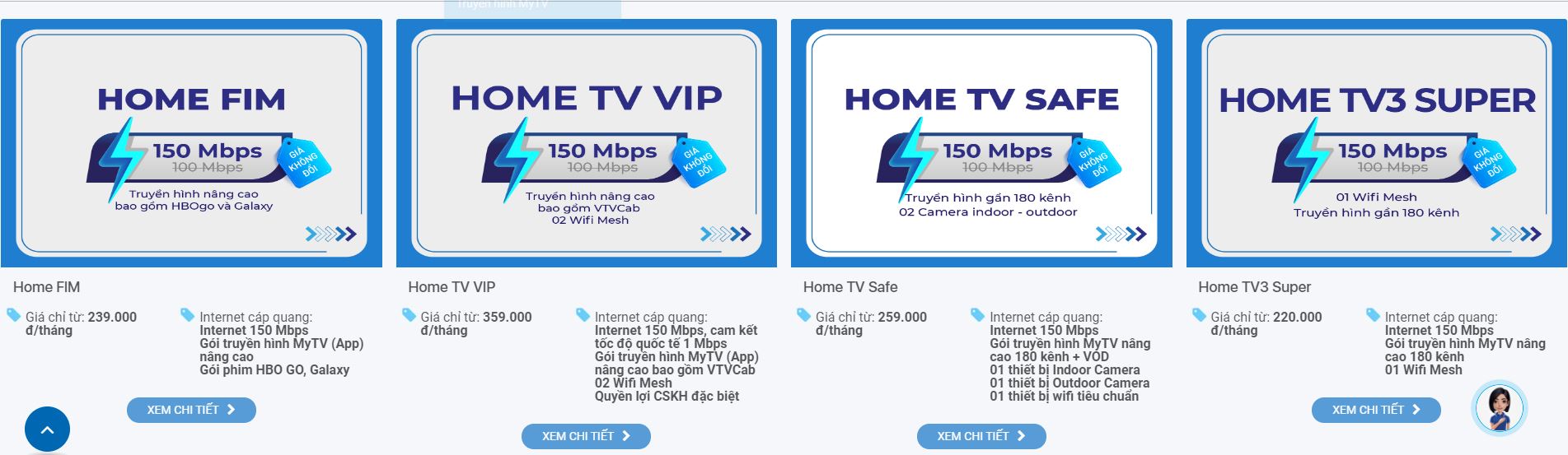 Giá cước internet và truyền hình VNPT
