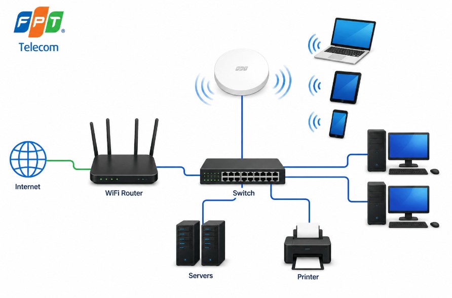 Mạng LAN là gì ? Tổng hợp kiến thức về hệ thống mạng LAN 2 Mạng lan hoạt động như thế nào