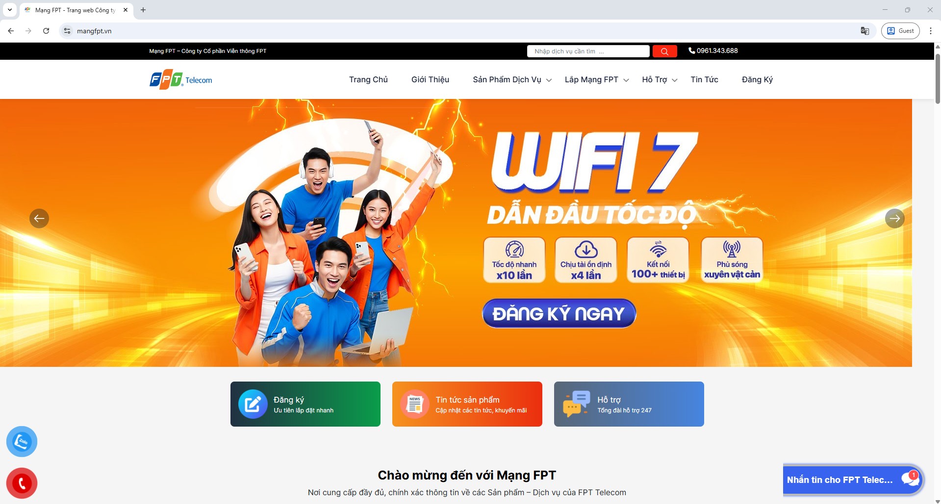 MangFPT là website thông tin trực tuyến chính thức do Công ty Cổ phần Viễn thông FPT