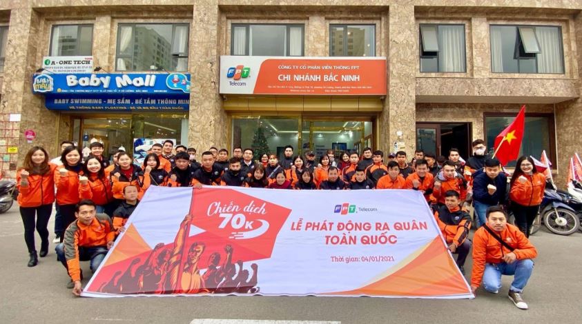 Chi nhánh FPT Telecom Bắc Ninh ra quân trong chiến dịch 70k