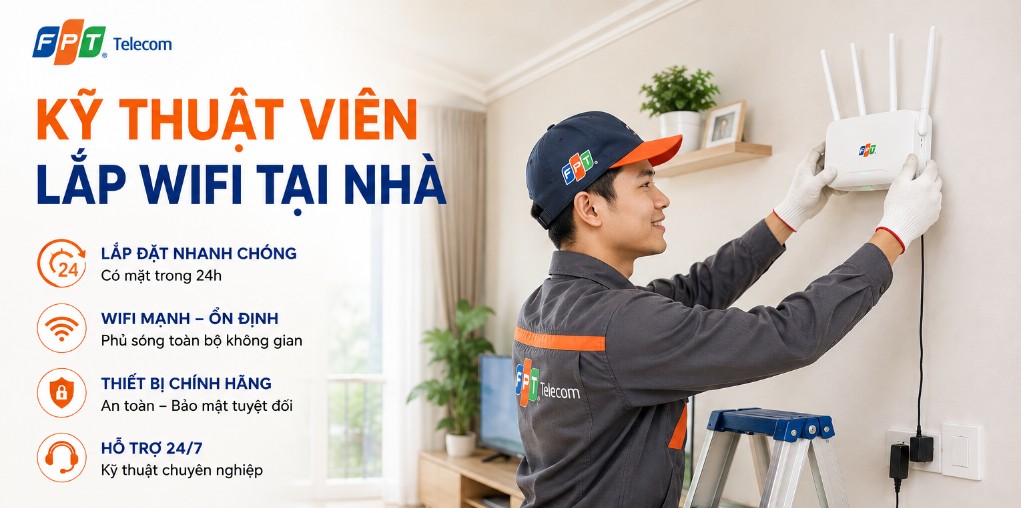 Lắp WiFi bao nhiêu tiền 1 tháng ? Chi phí, bảng giá mới nhất 2026 3 Kỹ thuật viên lắp WiFi tại nhà