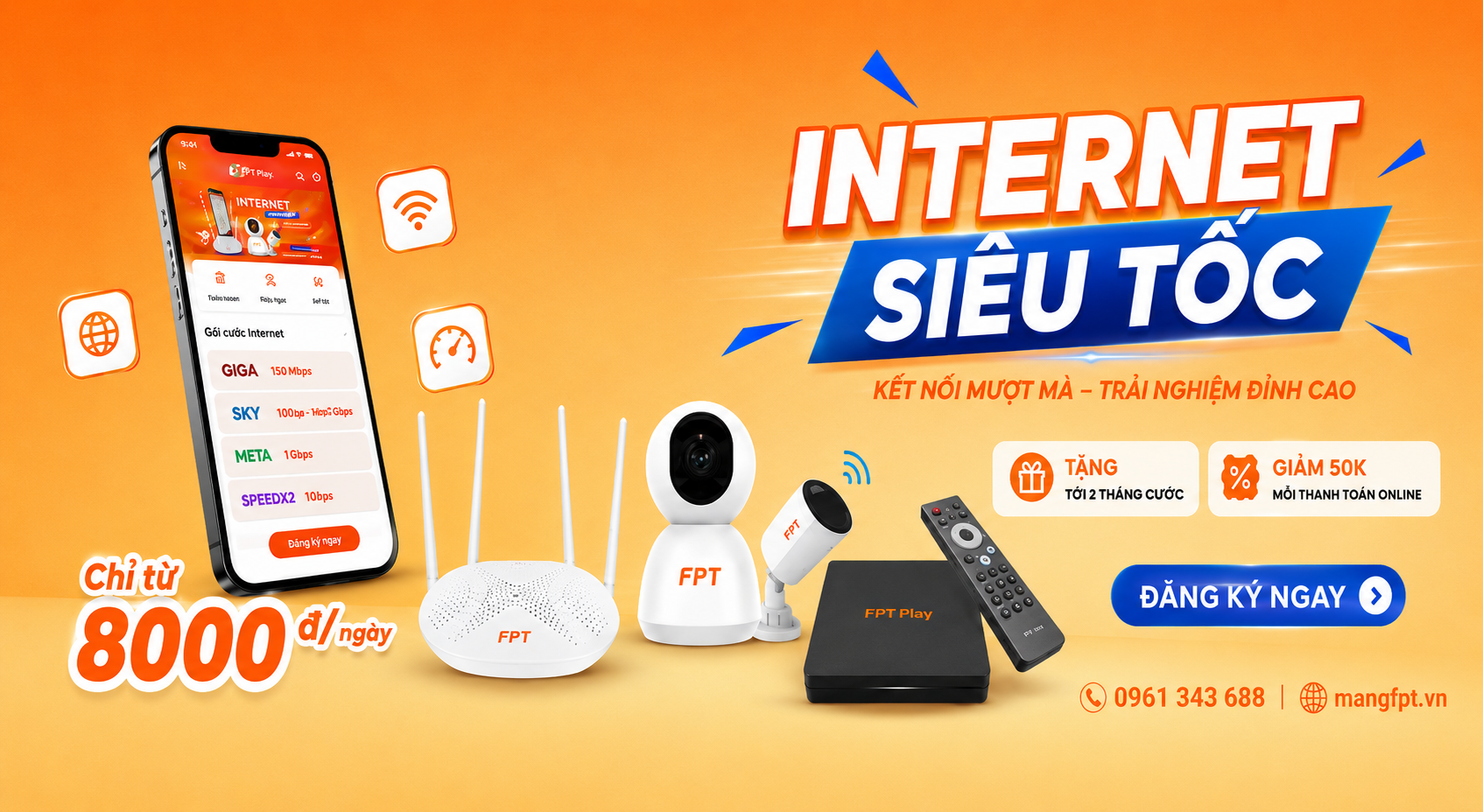 Bảng giá cước Internet FPT tháng 09/2026 – Gói WiFi 6,7 mới nhất