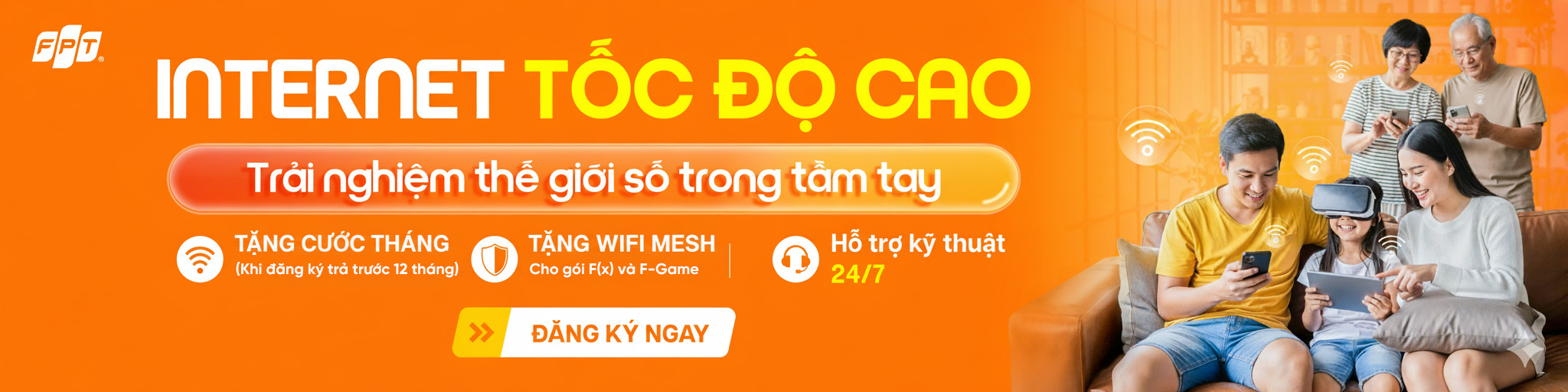 Internet FPT tốc độ cao trải nghiệm không giới hạn