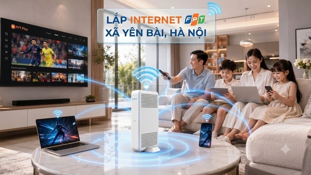 Đăng ký lắp Internet FPT Xã Yên Bài, Hà Nội - Giá ưu đãi, tặng Modem 1 Lắp Internet FPT Xã Yên Bài