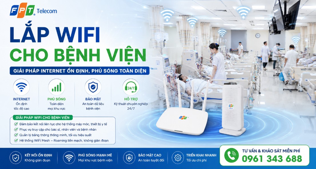 Lắp WiFi cho Bệnh Viện - Giải pháp Internet ổn định, phủ sóng toàn diện 1 Lắp WiFi cho bệnh viện